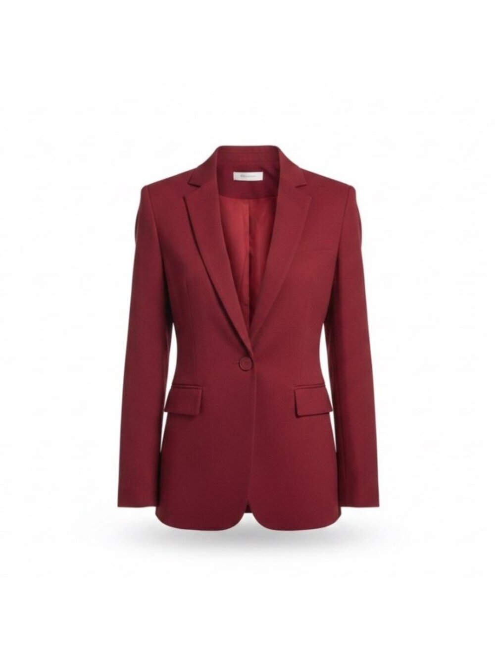 Cicy Bell Womens Red Long Sleeve Blazer Jacket With Single Button Lapel Size L